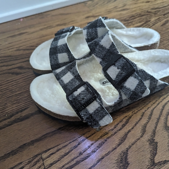 BIRKENSTOCK ARIZONA SHEARLING PLAID WHITE size 37 - Picture 3 of 11